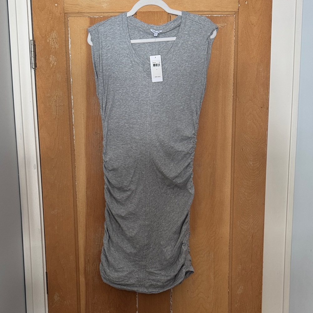 Splendid Gray Sleeveless Ruched Dress